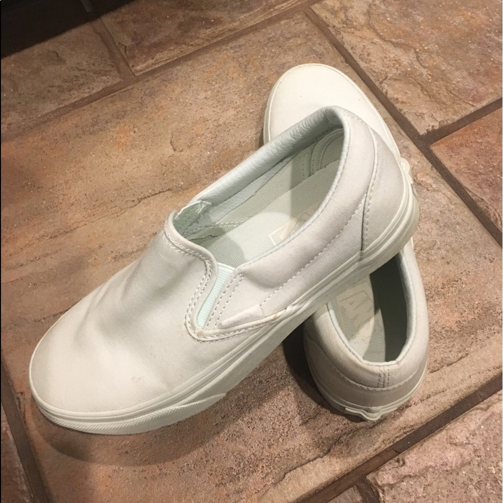 Light blue slip on vans